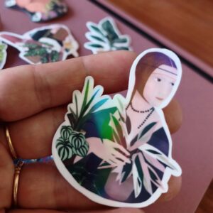 naklejka DAMA Z CALATHEĄ